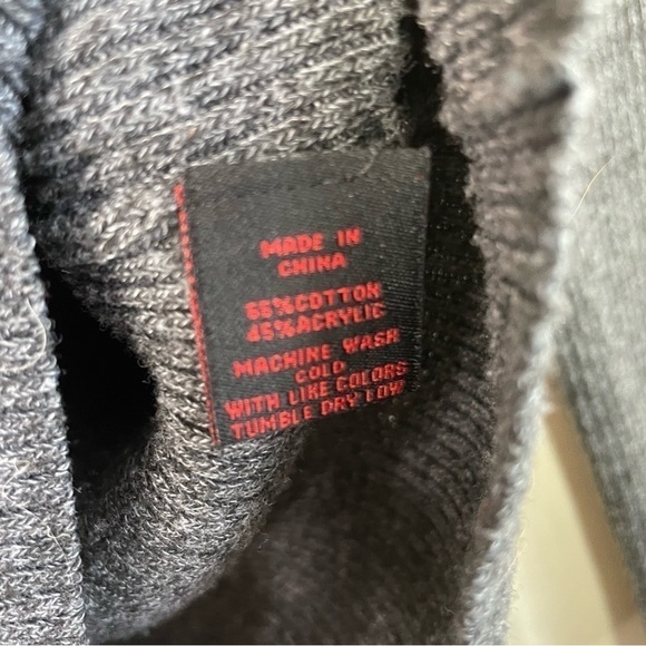 YOKI Gray Ribbed Cut Out Lace Up Slim Fit Sweater - Picture 3 of 4